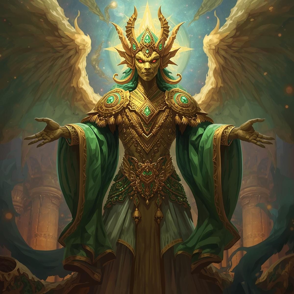 The Auric Dragon Djinn — Sovereign of Command and Fortune