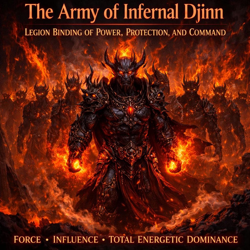 The Army of Infernal Djinn — Legion Binding of Power, Protection, and Command