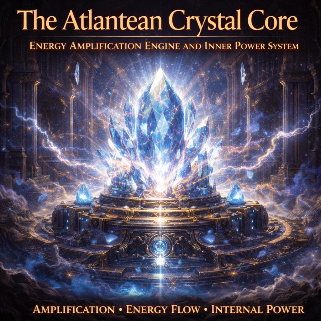 The Atlantean Crystal Core — Energy Amplification Engine and Inner Power System